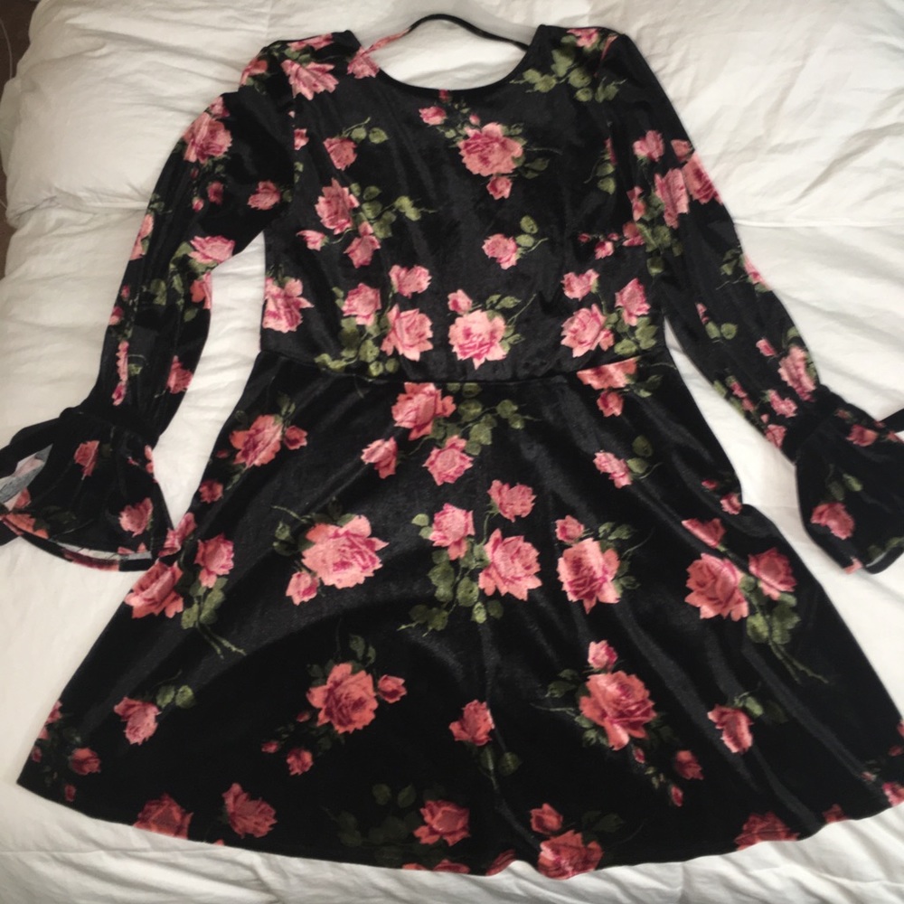 Velvet Floral Dress